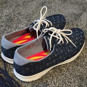 Skechers Navy Star Pattern Loafers